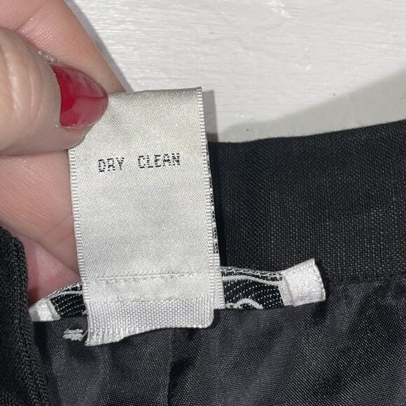 Vintage Y2K Bob Mackie Studio Black Linen Blend Pants Floral Appliqué Size 12 - Picture 7 of 11